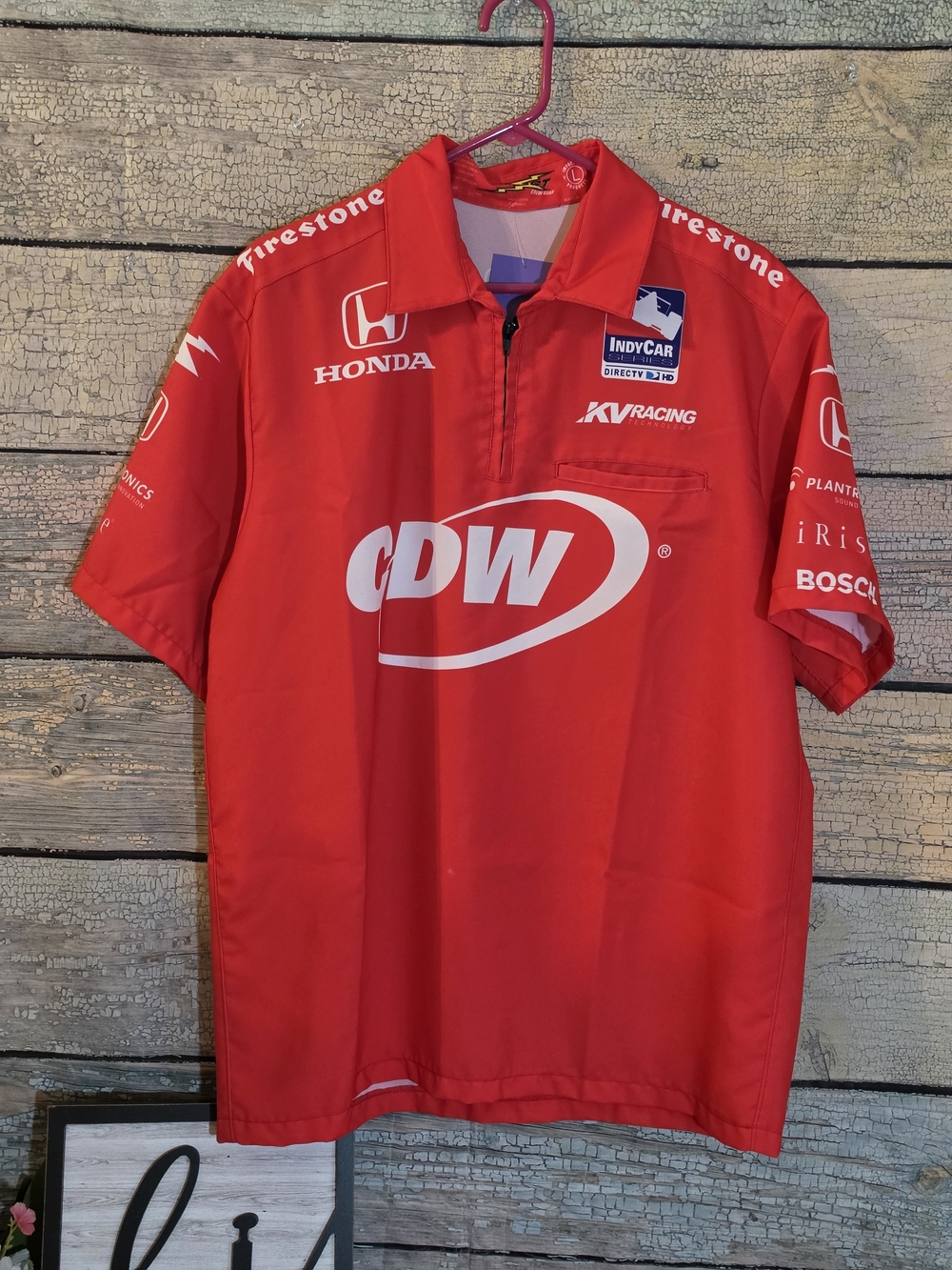 Red Racing Polo Shirt with IndyCar & Honda Logos